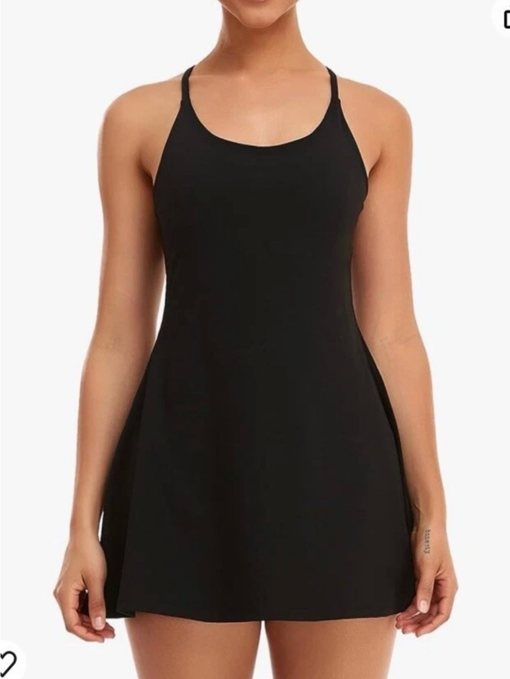 Black Strappy A-Line Women’s Active Dress
